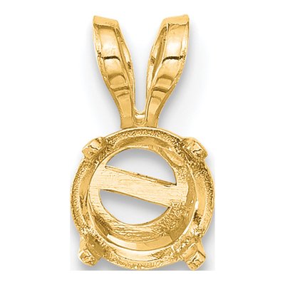 14K Yellow Gold 8mm Round Pendant Mounting