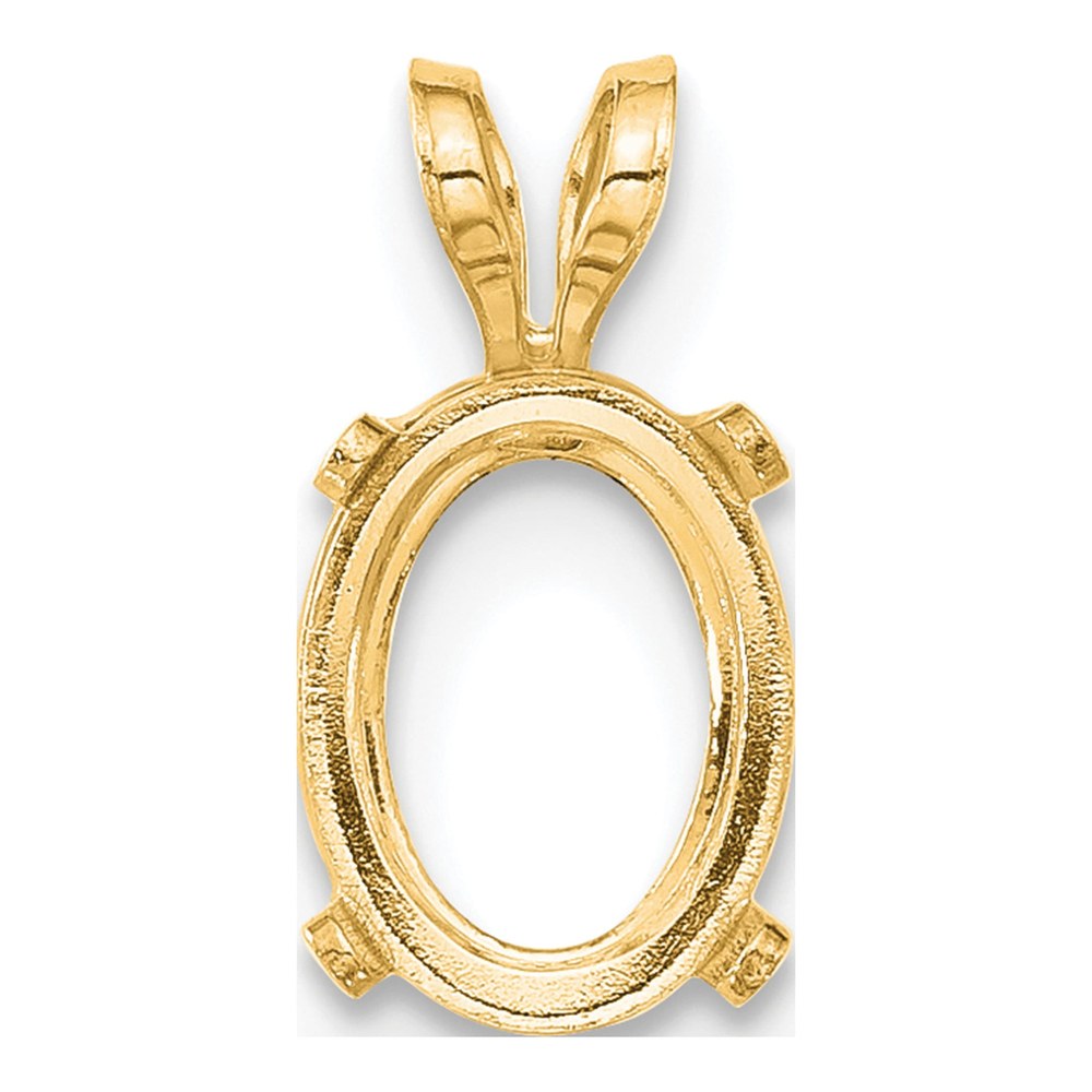 14K Yellow Gold Oval 4-Prong 5x3mm Castlitet Pendant Mounting