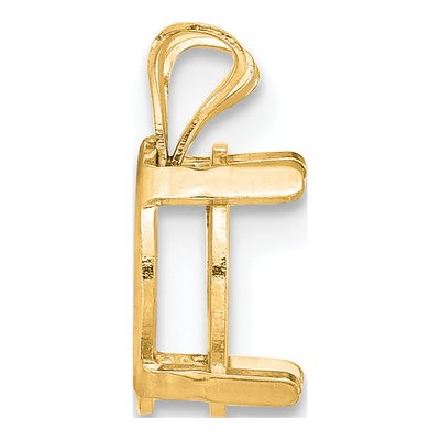 14K Yellow Gold Oval 4-Prong Pendant Mounting – view 2