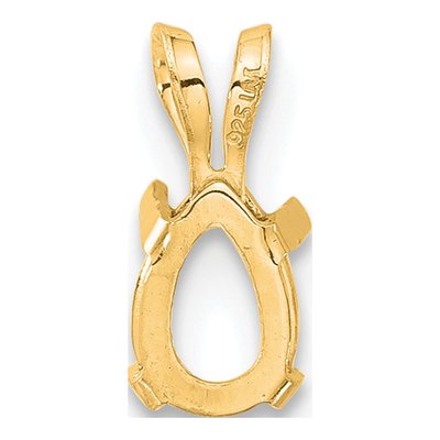14K Yellow Gold Pear Pendant Mounting, 6x4mm – view 3