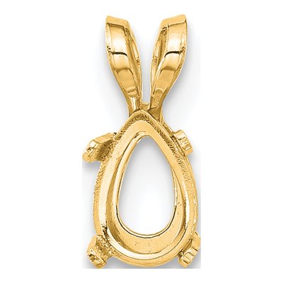 14K Yellow Gold Pear 7x5mm Pendant Mounting