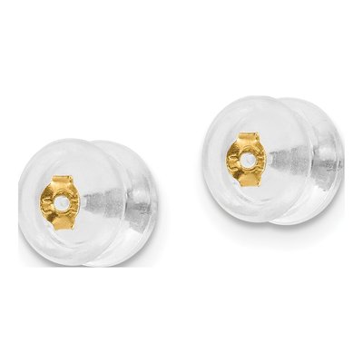 14K Yellow Gold Mushroom Silicone Earring Backs – view 2