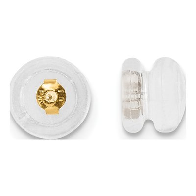 14K Yellow Gold Mushroom Silicone Earring Backs