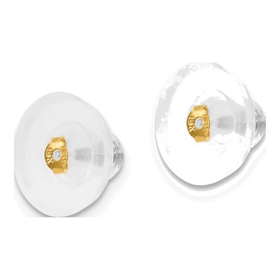 14K Yellow Gold Silicone Slider Earring Backs, Pair – view 2