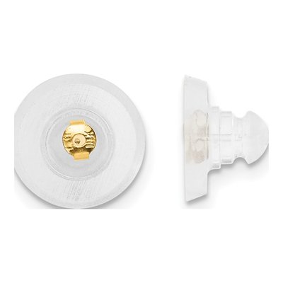 14K Yellow Gold Silicone Slider Earring Backs, Pair