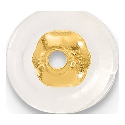 14K Yellow Gold Mushroom Silicone Earring Backs