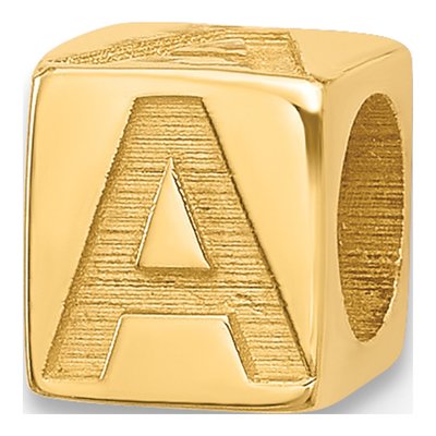 14K Yellow Gold Alphabet Letter A Pendant
