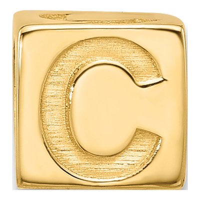 14K Yellow Gold Alphabet Letter C Pendant – view 3