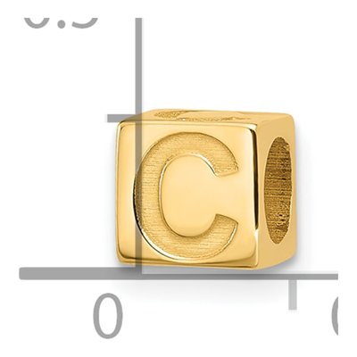 14K Yellow Gold Alphabet Letter C Pendant – view 4