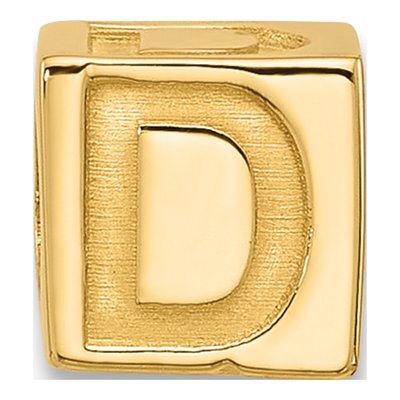 14K Yellow Gold Alphabet Letter D Pendant – view 3