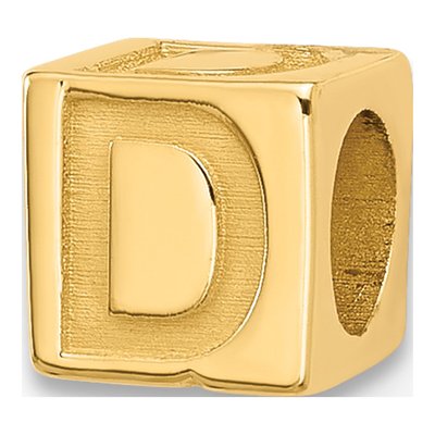 14K Yellow Gold Alphabet Letter D Pendant