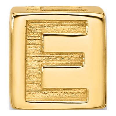 14K Yellow Gold Alphabet Letter E Pendant – view 3