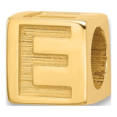 14K Yellow Gold Alphabet Letter E Pendant