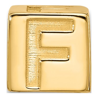 14K Yellow Gold Alphabet Letter F Pendant – view 3