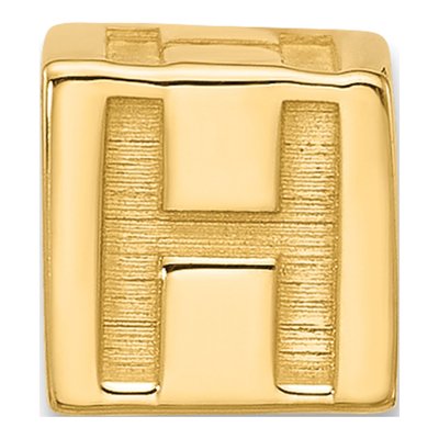 14K Yellow Gold Alphabet Letter H Charm – view 3