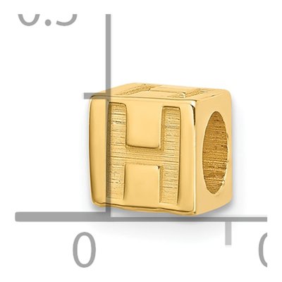 14K Yellow Gold Alphabet Letter H Charm – view 4