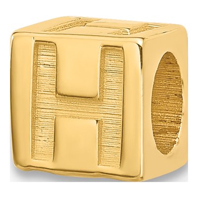 14K Yellow Gold Alphabet Letter H Charm