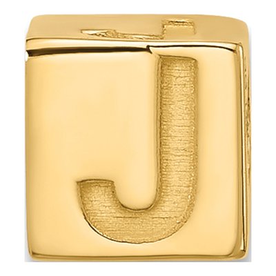 14K Yellow Gold Alphabet Letter J Pendant – view 3
