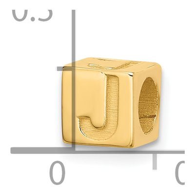 14K Yellow Gold Alphabet Letter J Pendant – view 4