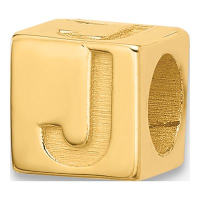 14K Yellow Gold Alphabet Letter J Pendant