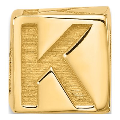 14K Yellow Gold Alphabet Letter K Pendant – view 3