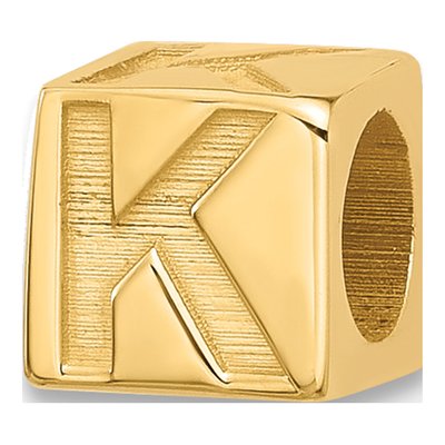 14K Yellow Gold Alphabet Letter K Pendant
