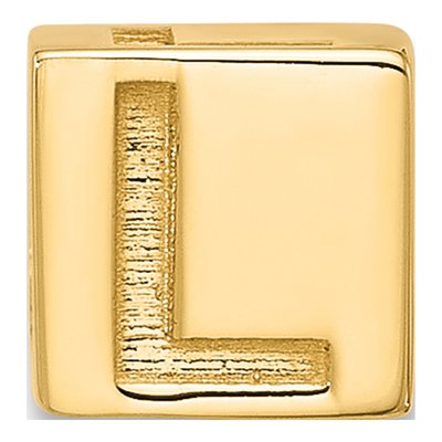 14K Yellow Gold Alphabet Letter L Pendant – view 3