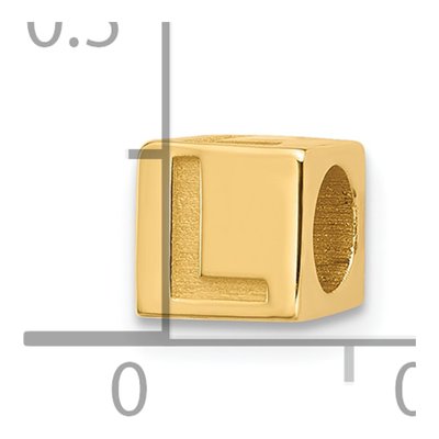 14K Yellow Gold Alphabet Letter L Pendant – view 4