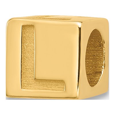 14K Yellow Gold Alphabet Letter L Pendant