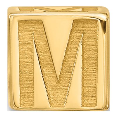 14K Yellow Gold Alphabet Letter M Pendant – view 3