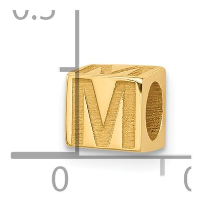 14K Yellow Gold Alphabet Letter M Pendant – view 4