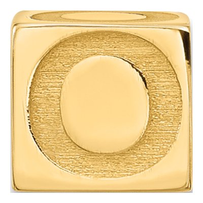 14K Yellow Gold Alphabet Letter O Pendant – view 3