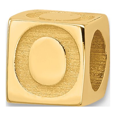 14K Yellow Gold Alphabet Letter O Pendant