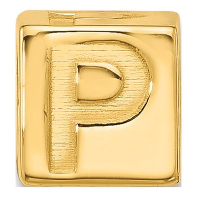 14K Yellow Gold Alphabet Letter P Pendant – view 3