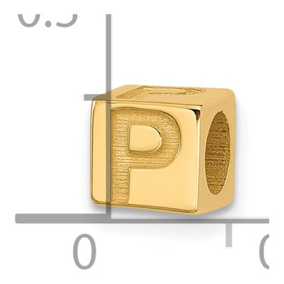 14K Yellow Gold Alphabet Letter P Pendant – view 4