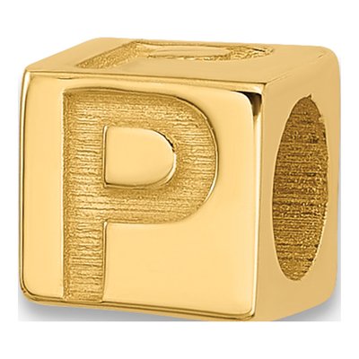 14K Yellow Gold Alphabet Letter P Pendant