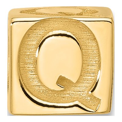 14K Yellow Gold Alphabet Letter Q Charm – view 3