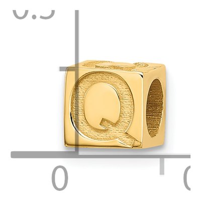 14K Yellow Gold Alphabet Letter Q Charm – view 4