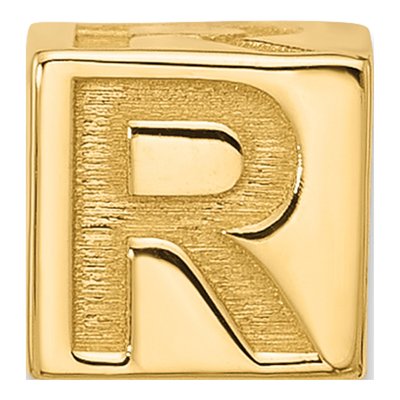 14K Yellow Gold Alphabet Letter R Pendant – view 3