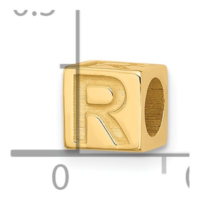 14K Yellow Gold Alphabet Letter R Pendant – view 4
