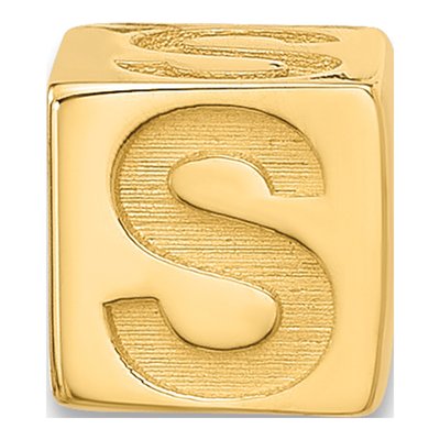 14K Yellow Gold Alphabet Letter S Pendant – view 3