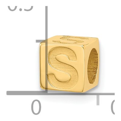 14K Yellow Gold Alphabet Letter S Pendant – view 4