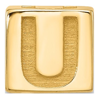 14K Yellow Gold Alphabet Letter U Pendant – view 3