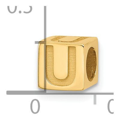 14K Yellow Gold Alphabet Letter U Pendant – view 4