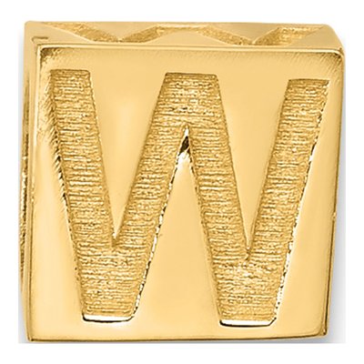 14K Yellow Gold Alphabet Letter W Pendant – view 3