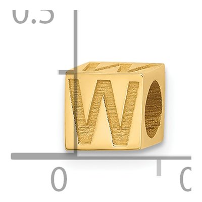 14K Yellow Gold Alphabet Letter W Pendant – view 4