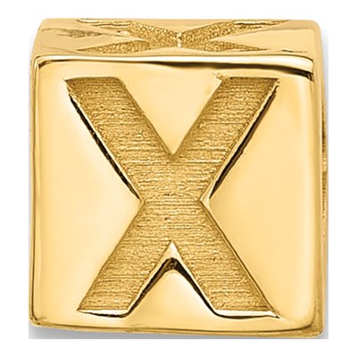 14K Yellow Gold Alphabet Letter X Pendant – view 3