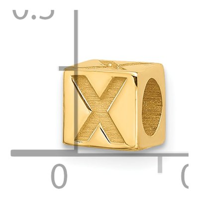 14K Yellow Gold Alphabet Letter X Pendant – view 4