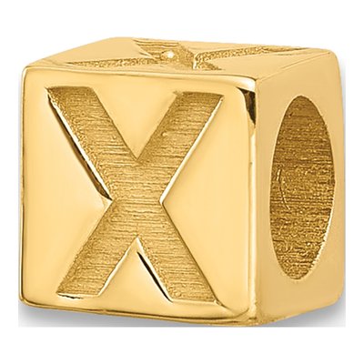 14K Yellow Gold Alphabet Letter X Pendant