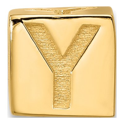 14K Yellow Gold Alphabet Letter Y Pendant – view 3